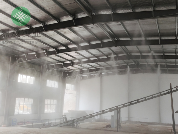 碎水泥回收塊車間料棚噴霧除塵系統